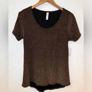 NEW LuLaRoe Elegant Classic T Small Black/Bronze-Gold Stretchy